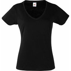 Majica FOL T-shirt KR Lady-fit Valeuw. V-neck 165g crna 2XL P36