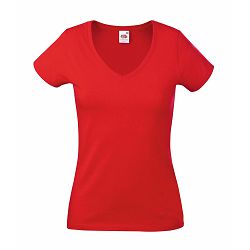 Majica FOL T-shirt KR Lady-fit Valeuw. V-neck 165g crvena M P36