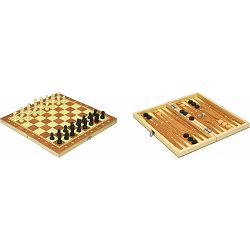 Igra društvena šah Ches 2u1 u drv. kutiji 24x12x3 cm P120