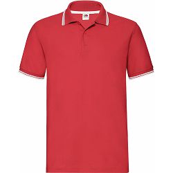 Majica FOL Polo Tipped KR crvena / bijele crte 180g S P36
