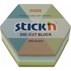 Blok samolj. STICK'N 61x70 pastel/recikl. sort boja hexagone 250L 21828 P18/108