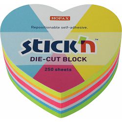 Blok samolj. STICK'N 61x70 neon sort boja srce 250L 21836 P18/108