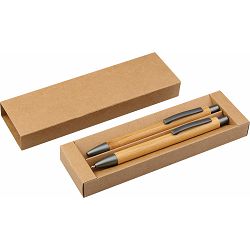 Set pisaći Bamboo kem. ol. + tehnička ol. u natur poklon kutijici