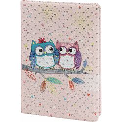 Notes A5 Owls od umjetne kože sa glitterima CREATIVE P60