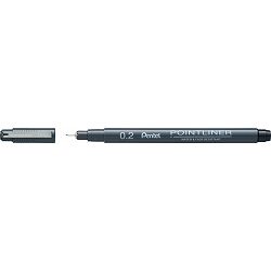 Flomaster fineliner PENTEL 0,20 POINTLINER S20P-2A crni P12/576