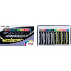 Pastele uljne PENTEL PHN-MF12 mix 6 metal+6 fluo metalic P12