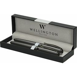Set pisaći Wellington Aurora sivi kemijska ol. + naliv pero