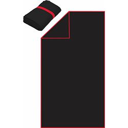 Ručnik Active BIG mikrofibra XXL 100 x 180 cm crni s crvenim rubom