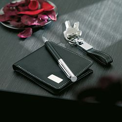 Set darovni Elegance muški novčanik PU, privjesak i roler crni u poklon kutiji