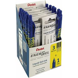 Uložak za gel pen PENTEL 0,7 LR7-3-A crni PROMO 3/1+GRATIS BL107A crni P12/288