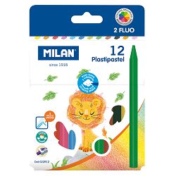 Boje voštane 1/12 MILAN Plastipastel+2 fluo boje P20/80