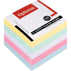 Blok kocka 9x9x9cm OPTIMA mix 5 pastel boja, 22946 P24