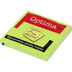 Blok samoljepivi 76x76 neon zeleni OPTIMA 100L P12/216
