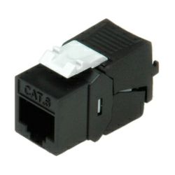 Roline RJ45 Keystone konektor Cat.6/Class E, UTP (tool-free), crni