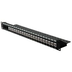 Roline 24-portni Patch Panel (prazni) 19" Keystone UTP Cat.5e/6/Class E, crni