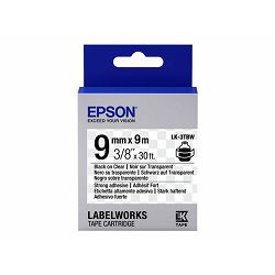 EPSON LK-3TBW9 Strng adh Blk/Clear 9/9, C53S653006