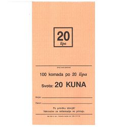332-15 VREĆICE ZA KOVANI NOVAC (20 LIPA - LP); Vrećica, 11,5 x 19,5 x 1,5 cm