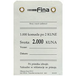 333-2 PRIVJESNI KARTON (2 KUNE); Komad, 6,5 x 10 cm