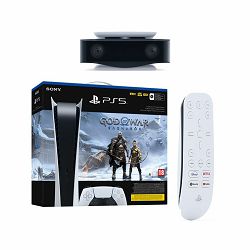 PlayStation 5 Digital Edition C chassis + God of War: Ragnarok VCH PS5 + PS5 Media Remote + PS5 HD Camera
