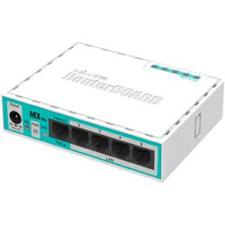 Mikrotik RB750r2 hEX lite, 850MHz CPU, 64MB RAM, 5×LAN ulaza, RouterOS L4, plastično kućište, PSU