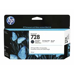 HP 728 130-ml Matte Black DesignJet Ink 3WX25A