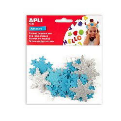 Naljepnice Apli gliter pahuljice srebrno-plave 22/1 13488