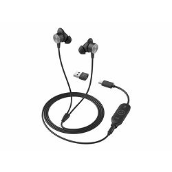 LOGI Zone Wired Earbuds Teams - Graphite, 981-001009