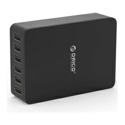 Orico 6-portni USB punjač, 50W 5V/2.4A, crni (ORICO CSE-6U-BK)