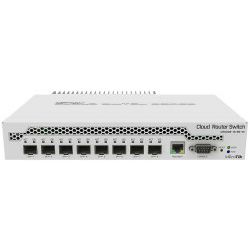 Mikrotik Cloud Router Switch 309-1G-8S+IN, Dual core 800MHz CPU, 512MB RAM, 1×GLAN, 8×SFP+ cages, RouterOS, L5 or SwitchOS (dual boot), pasivno desktop kučište, rackmount ears, PSU