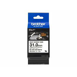 BROTHER Heat Shrink Tube Black on White, HSE261E