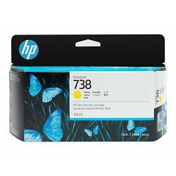 HP 738 130-ml Yellow DesignJet Ink Cartr, 498N7A