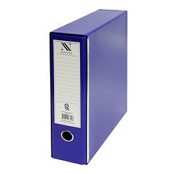 Registrator s kutijom, A4, 8 cm, plastificirani, s metalnim letvicama, Nano, plavi