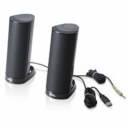 Dell Speakers Stereo AX210CR, Connection(power): USB,  Audio line-in 3.5mm, Black
