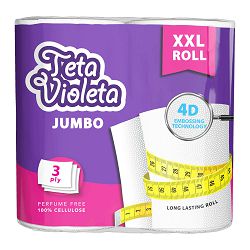 Ručnici papirnati Violeta  jumbo, 2/1, 3-slojni, superupijajući, 100% celuloza