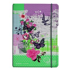 Bilježnica s uložnim listovima A5, 40 listova, polipropilen, karo, My.book Flexi Ladylike Leptir, Herlitz