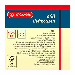 Blok kocka samoljepljiva 75x75 mm, 400 listića, žuti, Herlitz