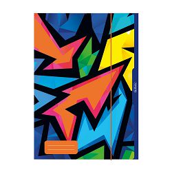 Fascikl s klapnama i gumicom, A3, sjajni karton, Herlitz, Neon Art
