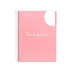 Kolegij blok Miquelrius A4 90g 80L spiralni crte Extra rigid cardboard emotions pink MR48824