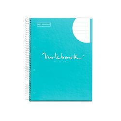 Kolegij blok Miquelrius A4 90g 80L spiralni crte Extra rigid cardboard emotions sky blue MR48607