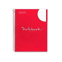 Kolegij blok Miquelrius A4 90g 80L spiralni crte Extra rigid cardboard emotions red MR48822