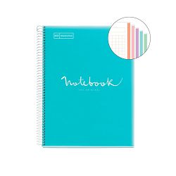 Kolegij blok Miquelrius A4 90g 120L spiralni kocke Polypropylene emotions sky blue MR46070