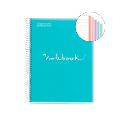 Kolegij blok Miquelrius A4 90g 120L spiralni crte Polypropylene emotions sky blue MR48567