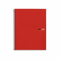 Kolegij blok Miquelrius A5 70g 150L spiralni crte Polypropylene crveni MR2834