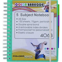 Bilježnica Foldermate A5 5U1 Color barkode art.4063 plava