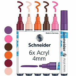 Flomaster Schneider, akrilni marker, Paint-It 320, 4 mm, intenzivne boje 6/1
