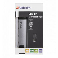 Hub Verbatim #49141 USB-C multport hub USB 3.1 Gen1 USB 3.0x2/HDMI/RJ-45