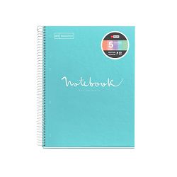 Kolegij blok Miquelrius A5 90g 120L spiralni crte Extra rigid cardboard emotions sky blue MR49943