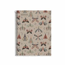 Kolegij blok Miquelrius A5 80g 80L spiralni crte Recycled cardboard ecobutterfly MR6111