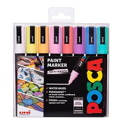 Uni pak marker Posca pc-5m pastelne boje 8/1  