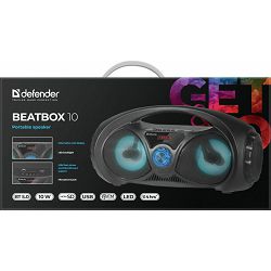 Prijenosni zvučnik Defender Beatbox 10 10W, BT/FM/USB/TF/AUX/Light 65010